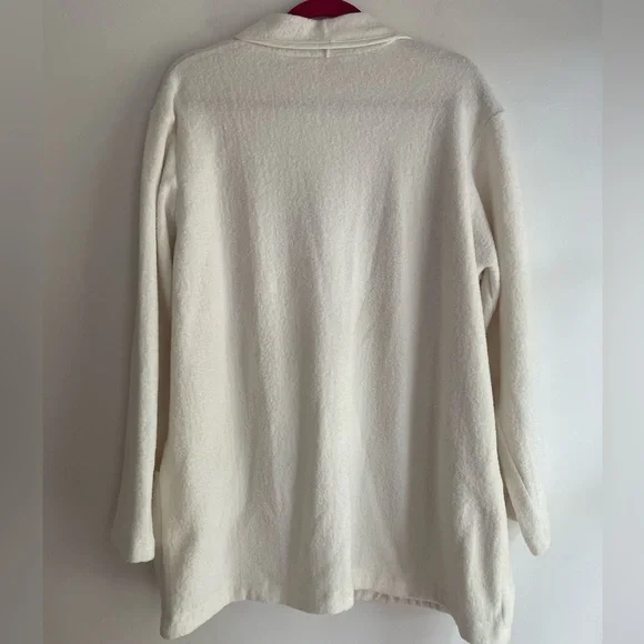 Open Front Shawl Collar Fleece Jacket - Picture 3 of 4